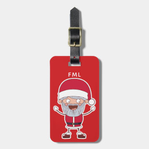 Para Maletas Graciosa etiqueta de equipaje de Santa personaliza