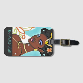 Para Maletas Hermosa etiqueta de equipaje (letra Aqua)