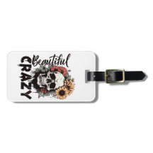 Hermosa pero loca etiqueta de equipaje