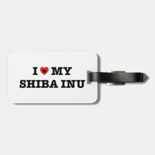 Para Maletas I corazón mi etiqueta del equipaje de Shiba Inu