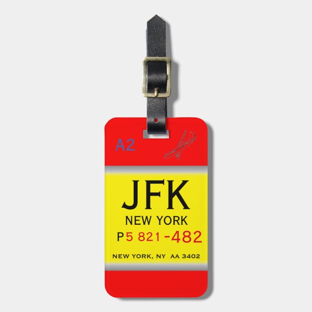 Para Maletas JFK - Etiqueta del equipaje (Frente Vertical)