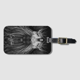 Para Maletas León con etiqueta de equipaje de monograma de la c