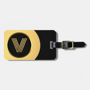 Para Maletas Letra Gold monogramada personalizada V etiqueta de