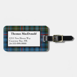 Para Maletas MacDonald Clan Tartán Etiqueta de equipaje de mano