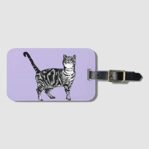 Para Maletas Mancha morada en la mesa Gato Art Gats Etiqueta de