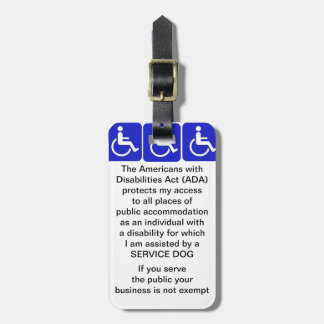 Para Maletas Mantenga la etiqueta de la ley del ADA del perro