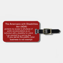 Mantenga la etiqueta de la ley del ADA del perro