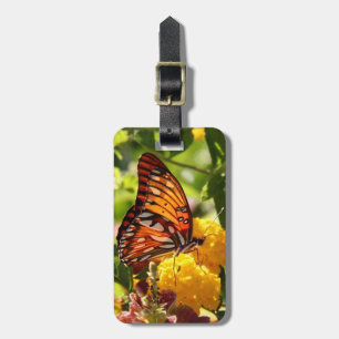 Para Maletas Mariposa de monarca en Wildflowers, etiqueta del