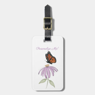 Para Maletas Mariposa en la etiqueta de equipaje de la flor de 