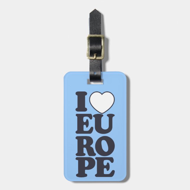 Para Maletas ME ENCANTA EUROPA personalizado etiqueta de equipa (Frente Vertical)