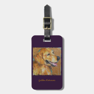Para Maletas Monedero del golden retriever, etiqueta del
