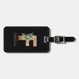 Para Maletas Monograma de letra de madera F Etiqueta del equipa