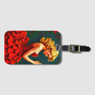 Para Maletas Mujer con etiqueta de equipaje de vestir rojo