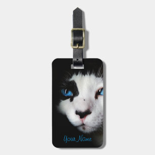Para Maletas Mysteria Blue Eyed Tuxedo Cat Lumaleta Etiqueta
