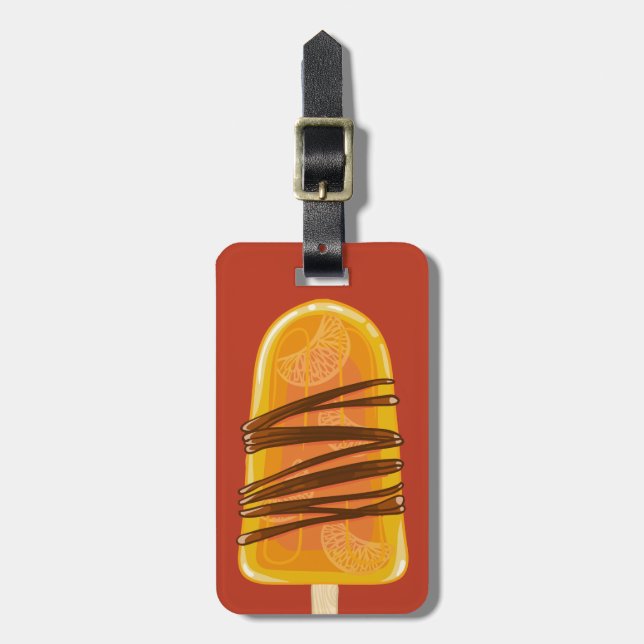 Para Maletas Naranja Popsicle personalizado etiqueta de equipaj (Frente Vertical)