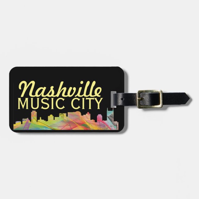 Para Maletas Nashville, Tennessee - etiqueta del bolso (Frente Horizontal)