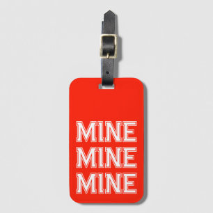 Para Maletas Neon Red Bold Mine Graciosa Etiqueta De Equipaje