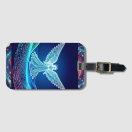 Para Maletas Neon White Angel en la etiqueta de equipaje de fon