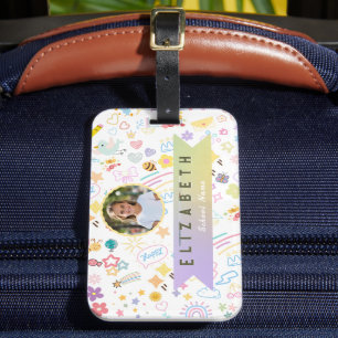 Para Maletas Nombre de niño personalizado y foto Etiqueta de no