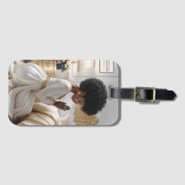 Para Maletas Oración Madre Etiqueta de oro y equipaje blanco