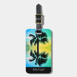 Para Maletas Palmas tropicales en etiqueta de equipaje de estil