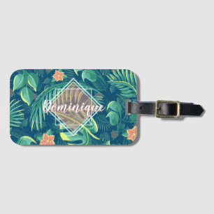 Para Maletas Patrón de follaje tropical Etiqueta de equipaje pe