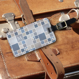 Para Maletas Patrón de playa acuarela Monograma Etiqueta de equ