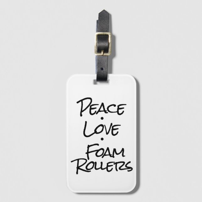 Para Maletas Peace Love Foam Rollers Etiqueta de equipaje (Anverso vertical)