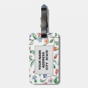 Para Maletas Pequeña Etiqueta De Equipaje De Dos Viñetas Floral