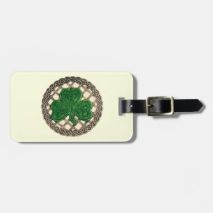 Para Maletas Personalizado Beige Shamrock Celtic Knots Etiqueta