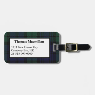 Para Maletas Personalizado Black Watch Tartán Etiqueta portaequ