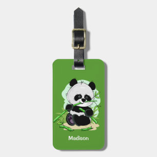 Para Maletas Personalizado de texto y color Panda etiqueta de e