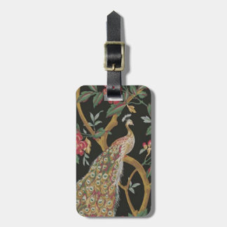 Para Maletas Personalizado Peacock En Etiqueta De Equipaje Negr