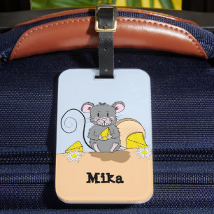 Para Maletas Personalizado Ratón comiendo etiqueta de equipaje