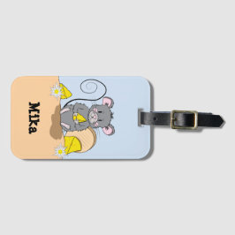 Para Maletas Personalizado Ratón comiendo etiqueta de equipaje 