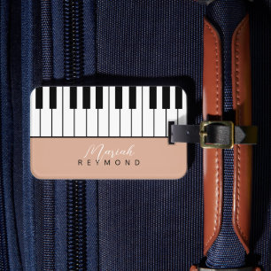 Para Maletas Piano All-Over Dusty Rosa etiqueta de equipaje con