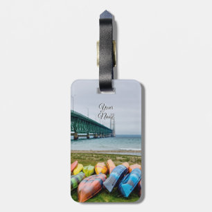 Para Maletas Puente Mackinac Y Etiqueta De Equipaje De Canoas