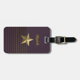 Para Maletas Púrpura con etiqueta de portaequipajes Gold Star