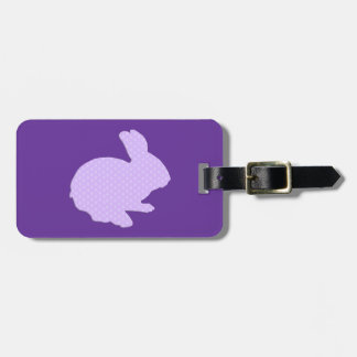 Para Maletas Púrpura Polka Dot Silhouette Bunny Etiqueta del eq