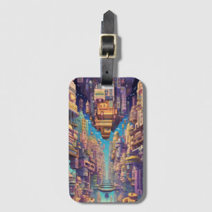 Para Maletas Retro Futurismo Art Lumaleta Etiqueta