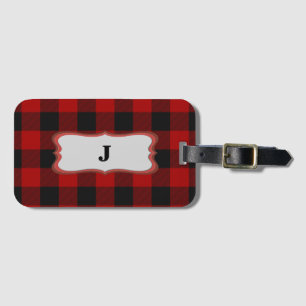 Para Maletas Rob Roy Tartán Etiqueta de bolsa roja y negra y ra