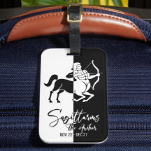 Sagittarius Zodiac Rótulo Etiqueta de equipaje neg