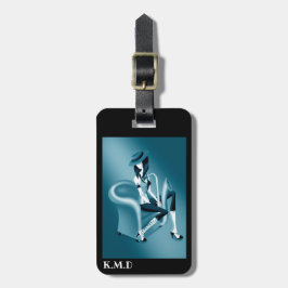 Para Maletas Saxofonista - Etiqueta de equipaje con el dedo de 