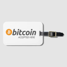 Se acepta Bitcoin BTC | Etiqueta de equipaje
