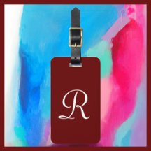 SELECCIONE SU COLOR Monograma Etiqueta de equipaje