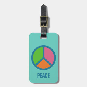 Para Maletas Signo de paz colorida etiqueta de equipaje persona