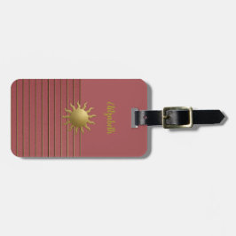 Para Maletas Sol dorado en etiqueta de equipaje rosa Rosa