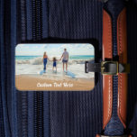 Para Maletas Su etiqueta de equipaje fotográfico con nombre de<br><div class="desc">Etiquetas de equipaje de texto y fotos de personalizado - Único su propio diseño - Familia personalizada / Amigos o etiqueta de equipaje personal - Añadir su texto y foto - Redimensionar y mover elementos con la herramienta de personalización ! Elija fuente / tamaño / color! Buena suerte - Be...</div>