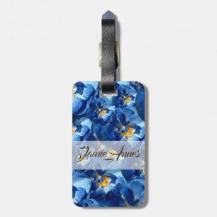 Para Maletas Sueño azul, Rosas Floral Personalizado etiqueta de