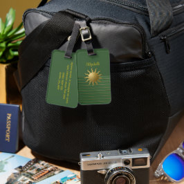 Para Maletas Sunburst en la etiqueta verde del equipaje